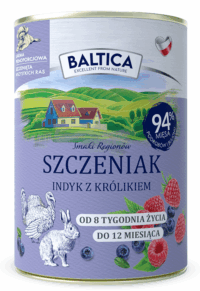 Baltica Indyk z Królikiem  400 g – Karma Mokra dla szczeniąt
