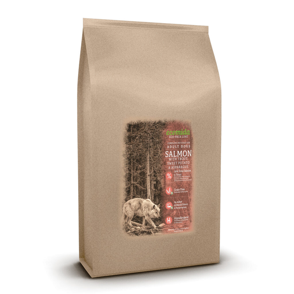 Ecomida Bez zbóz MONO Łosoś 15 kg Hypoallergiczna sucha karma Pies Dorosły