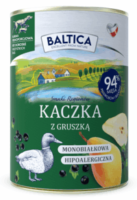 Baltica Kaczka z Gruszką  400 g – Karma Mokra pies dorosły