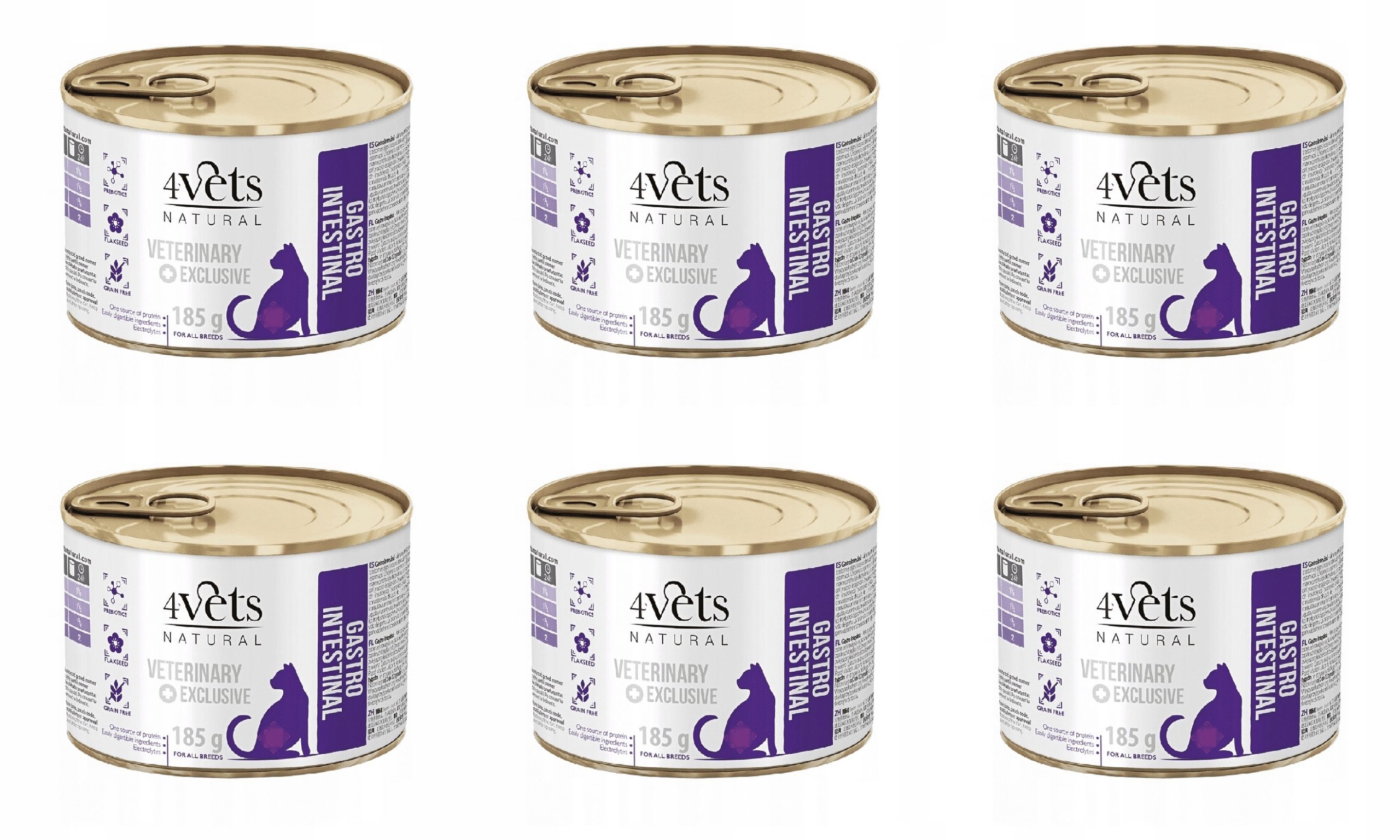 4Vets Natural Cat Gastro Intestinal 6 x 185g