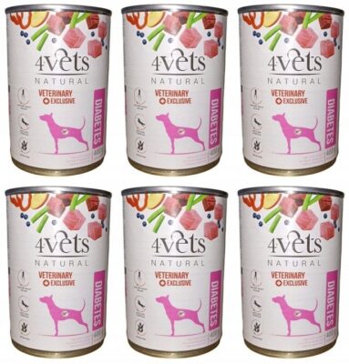 4Vets Natural Dog Diabetes Obesity 6 x 400 g