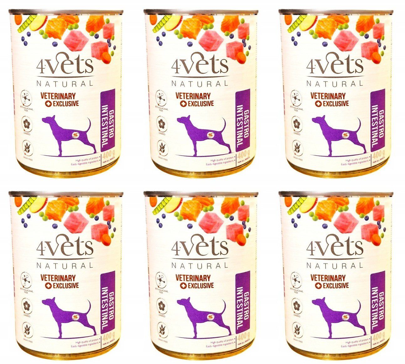 4Vets Natural Dog Gastro Intestinal 6 x 400 g