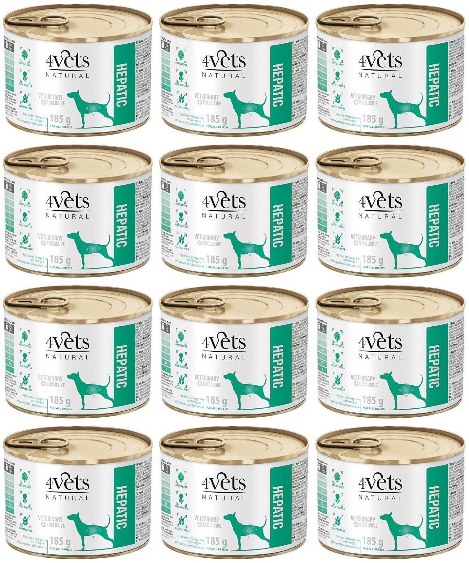 4Vets Natural Dog Hepatic 12 x 185 g