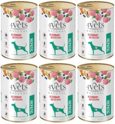 4Vets Natural Dog Hepatic 6 x 400 g mokra dieta wątrobowa dla psów Indyk