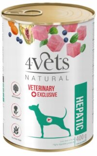 4Vets Natural Dog Hepatic 6 x 400 g mokra dieta wątrobowa dla psów Indyk