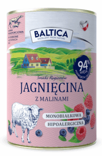 Baltica Jagnięcina z Malinami 400 g –  Karma Mokra pies dorosły