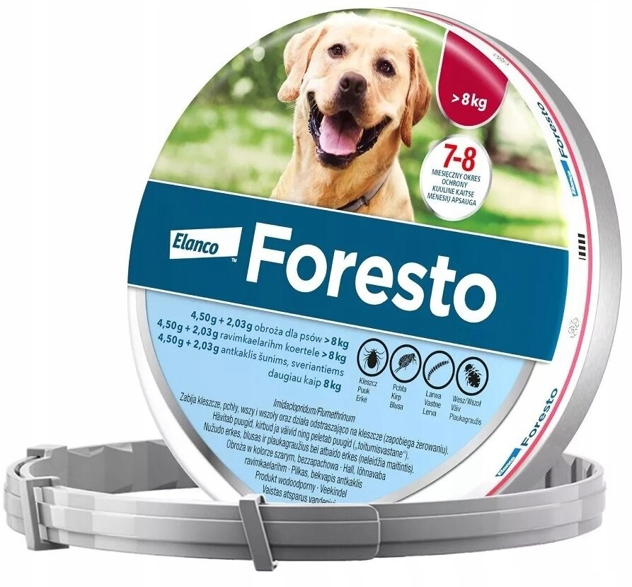 Elanco Foresto - Duża obroża dla psów powyżej 8kg na kleszcze i pchły