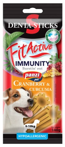 Fit Active Denta-Stick Immunity Cranberry & Curcuma140g Przysmak dentystyczny wspomaga układ odpornościowy