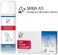 AS Protect Krople 6 × 2 ml + Spray 200 ml na pchły i kleszcze, Ziołowe