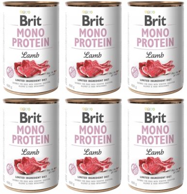Brit Mono Protein Lamb Jagnięcina Puszka 6 x 400 g