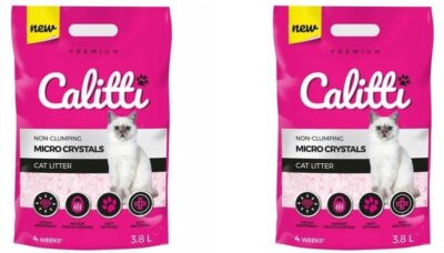 Calitti MICRO Crystals Silkonowy Żwirek 2 x 3,8l do kuwet kocich, drobny