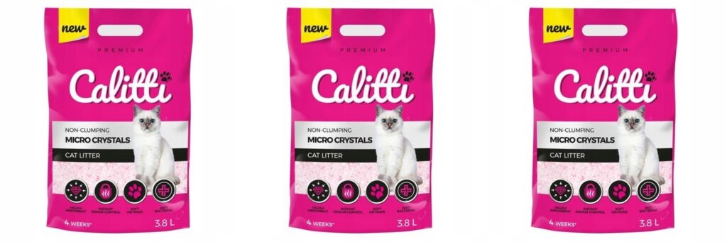 Calitti MICRO Crystals Silkonowy Żwirek 3 x 3,8l do kocich kuwet, drobny