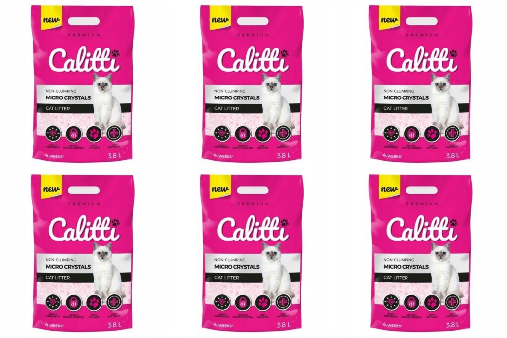 Calitti MICRO Crystals Silkonowy Żwirek 6 x 3,8l do kocich kuwet, drobny