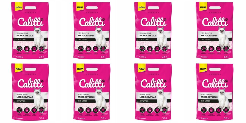 Calitti MICRO Crystals Silkonowy Żwirek 8 x 3,8l do kocich kuwet, drobny