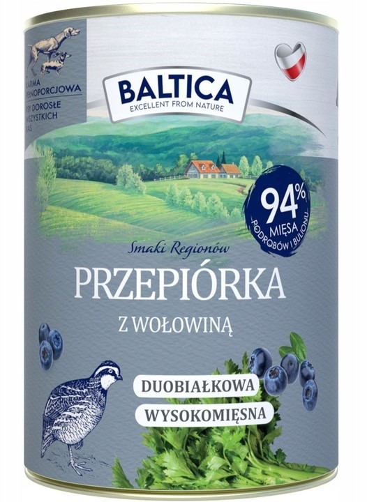 Baltica Przepiórka z Wołowiną 400 g - Karma Mokra pies dorosły