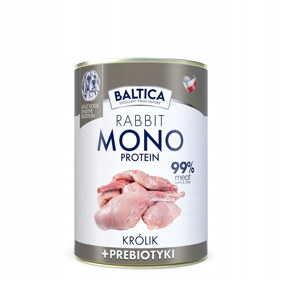Baltica Monoprotein Królik z Prebiotykami dla psa Puszka 400g