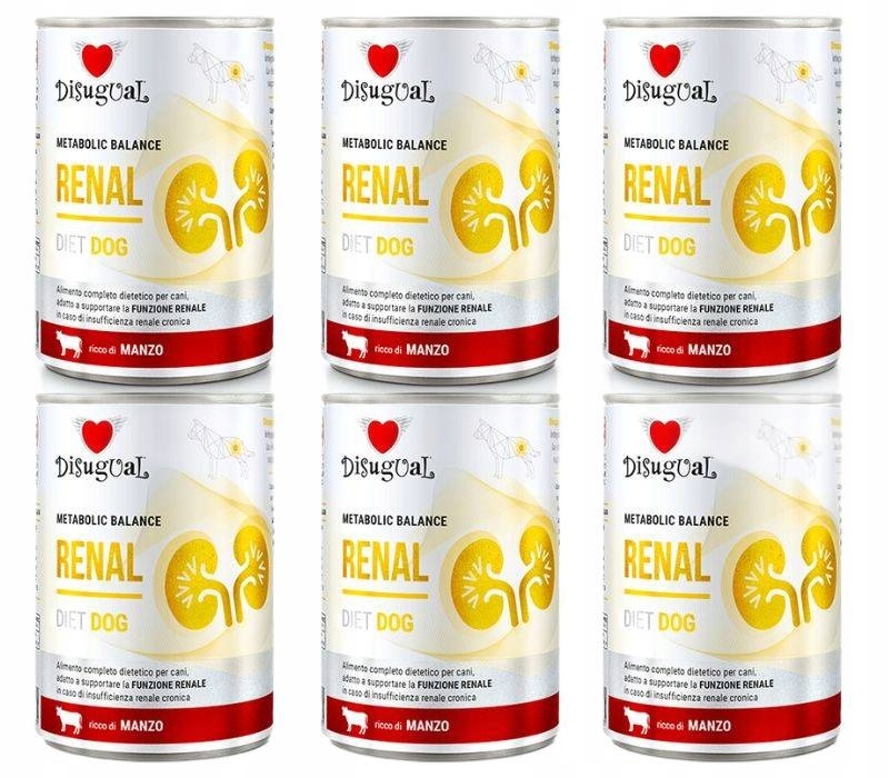 Disugual Dla Psa Karma Mokra Weterynaryjna Renal Nerki Wołowina 6x400g