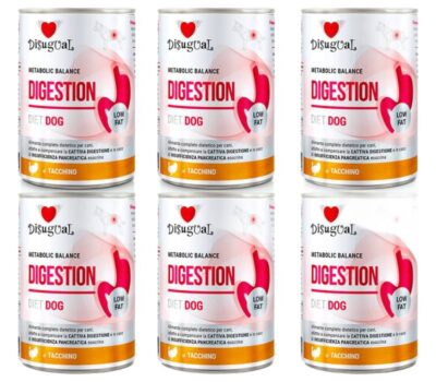 Disugual Dla Psa Mokra Dieta Trzustkowa DIGESTIVE LOW FAT Indyk 6 x 400 g