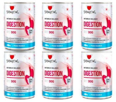 Disugual Psy Mokra Dieta Trzustkowa DIGESTIVE LOW FAT Białe Ryby 6 x 400 g