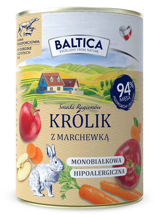 Baltica Królik z Marchewką 400 g - Karma Mokra pies dorosły