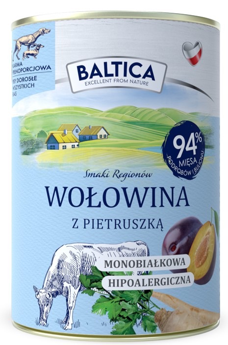 Baltica Wołowina z Pietruszką 400 g - Karma Mokra pies dorosły