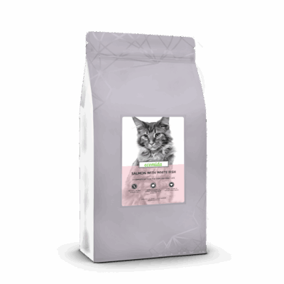 Ecomida Bez Zbóż Łosoś Biała Ryba 1,5 kg Kot dorosły, Sterylizowany, Senior