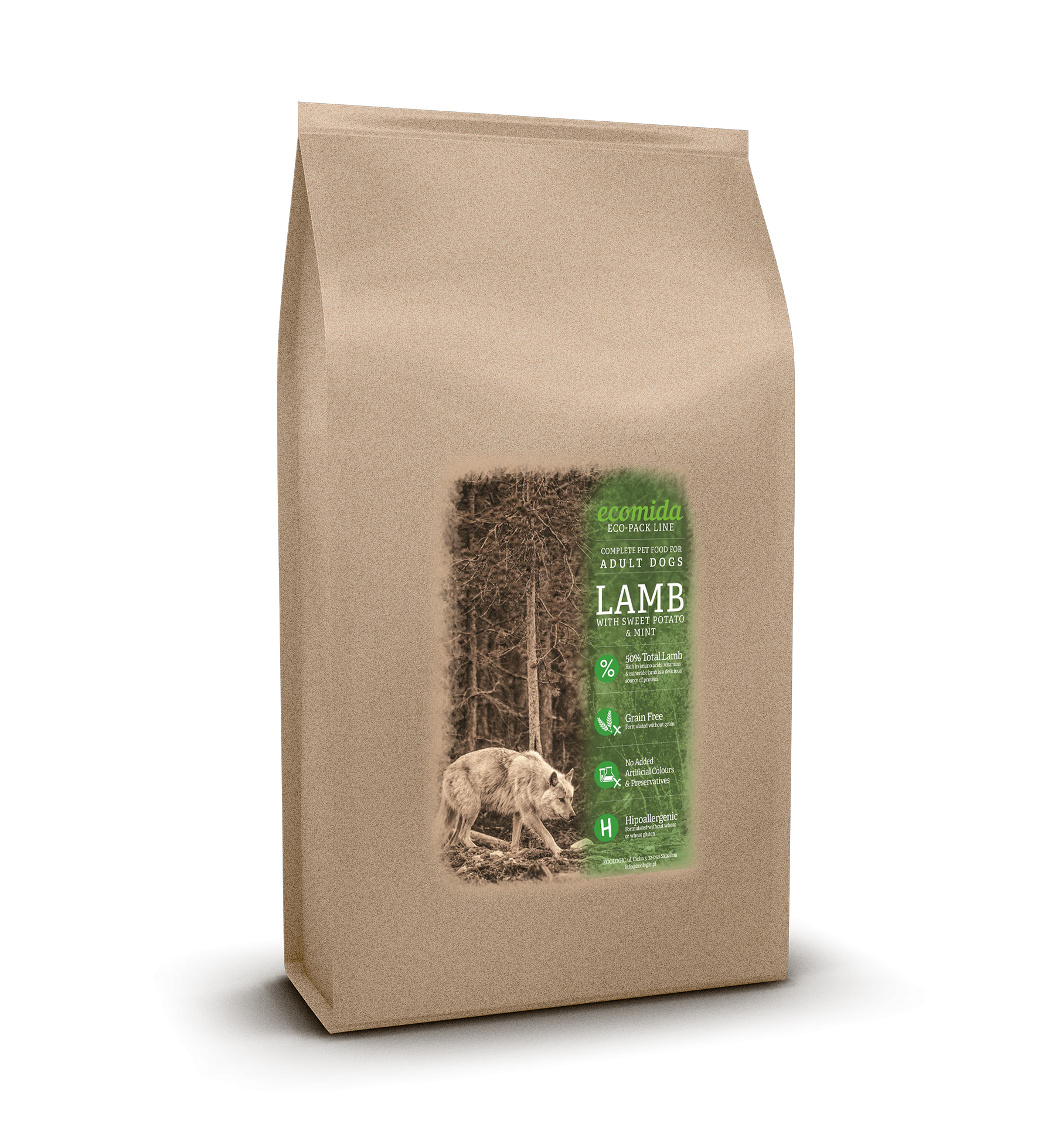 Ecomida -Monob. Hypo. Bez zbóż  Jagnięcina 3 kg - pies dorosły NA WAGĘ