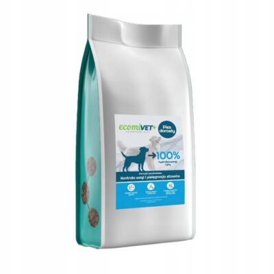 ecomiVET+ LOW FAT Waga Stawy 1,5kg dieta dla psa 100% hydrolizat Biała Ryba