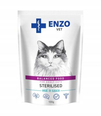 ENZO VET Sterilised z cielecina w sosie 100g