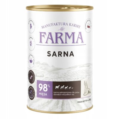FARMA Select Jeleń karma mokra dla psa puszka 400g