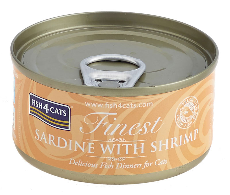 Fish4Cats Sardynka z Krewetkami karma mokra dla kota puszka 70 g (12)