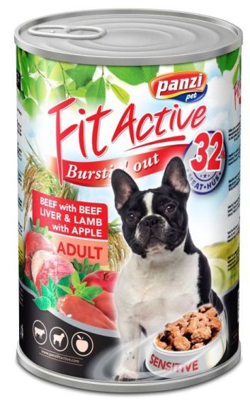 Fit Active Dog Adult - Wołowina., Wątroba, Jagnięcina karma mokra 1240 g