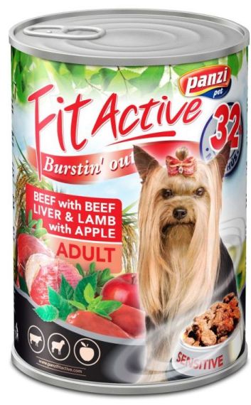 Fit Active Dog Adult - Wołowina, Wątroba, Królik karma morkra  puszka 415 g