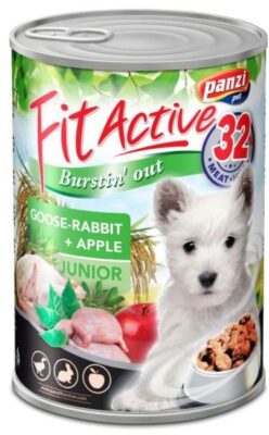 Fit Active Dog Junior - Gęś, Królik karma mokra dla szczeniat puszka 415 g