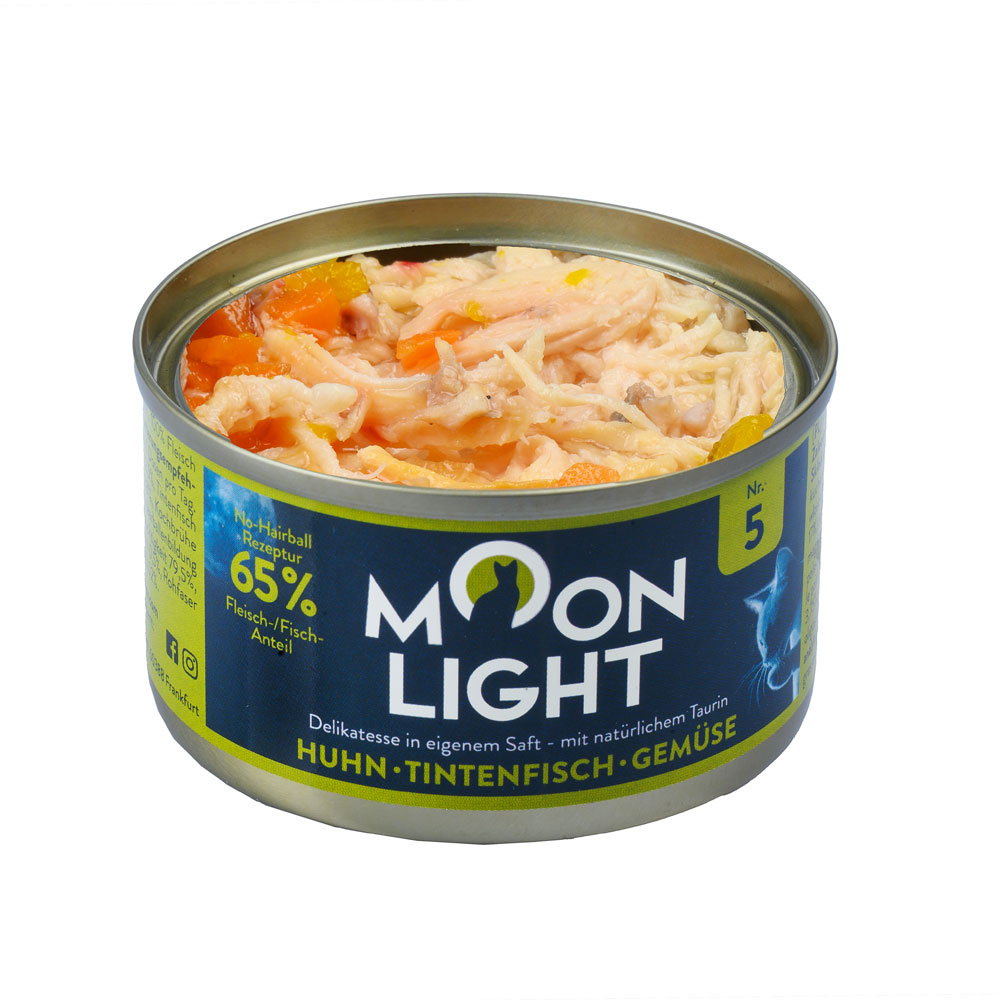 Moonlight Dinner nr 5 Kura Kałamarnica Warzywa 80g  mokra karma dla kotów