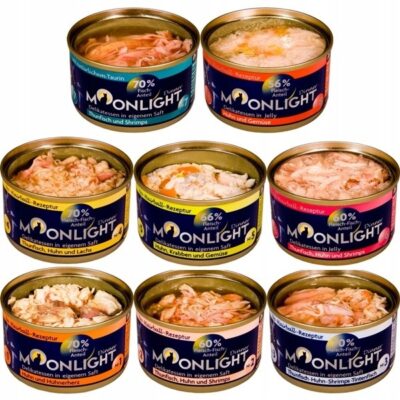 Moonlight Dinner puszki 8 x 80 g MIX ośmiu smaków, mokra karma dla kotów