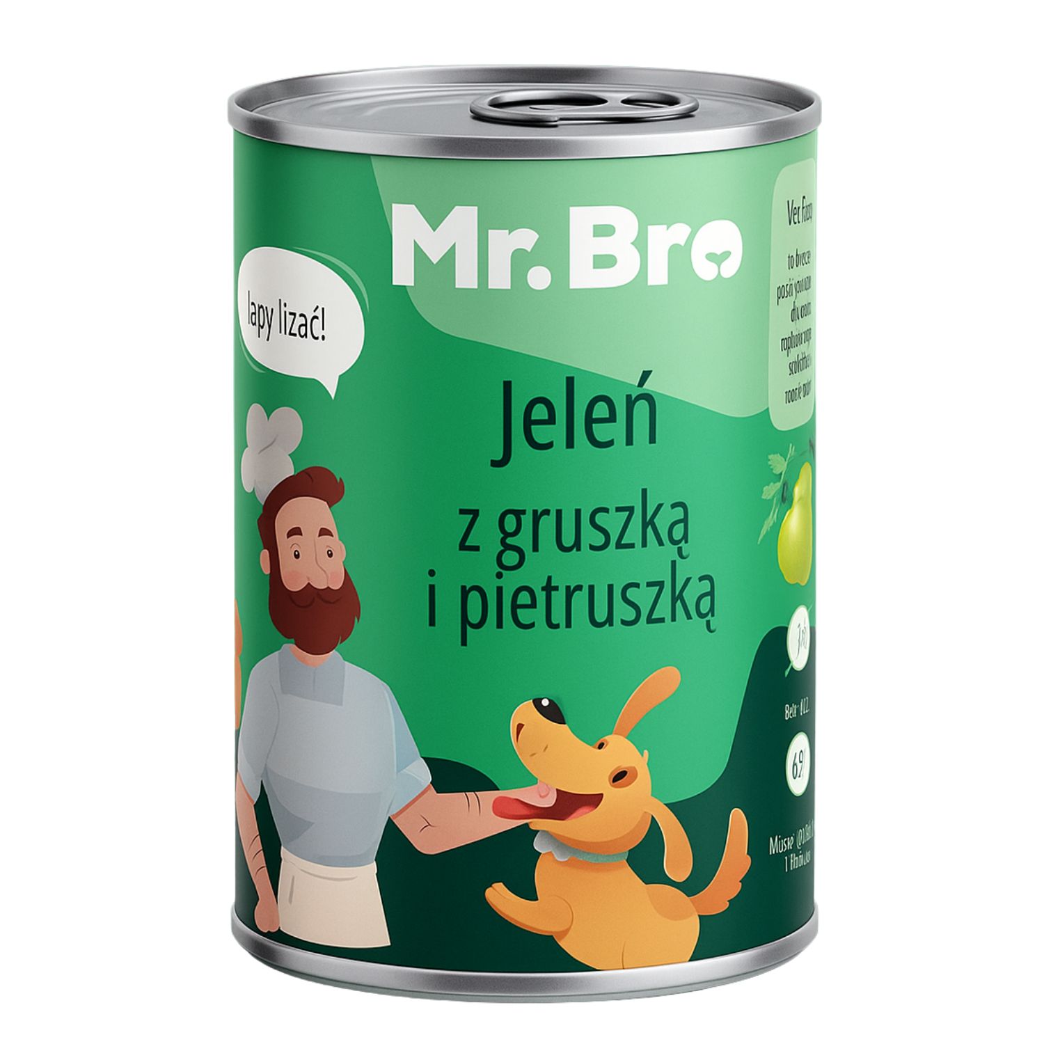 Mr. Bro Jeleń z Gruszką i pietruszką 400g Monoproteinowa mokra karma Psy