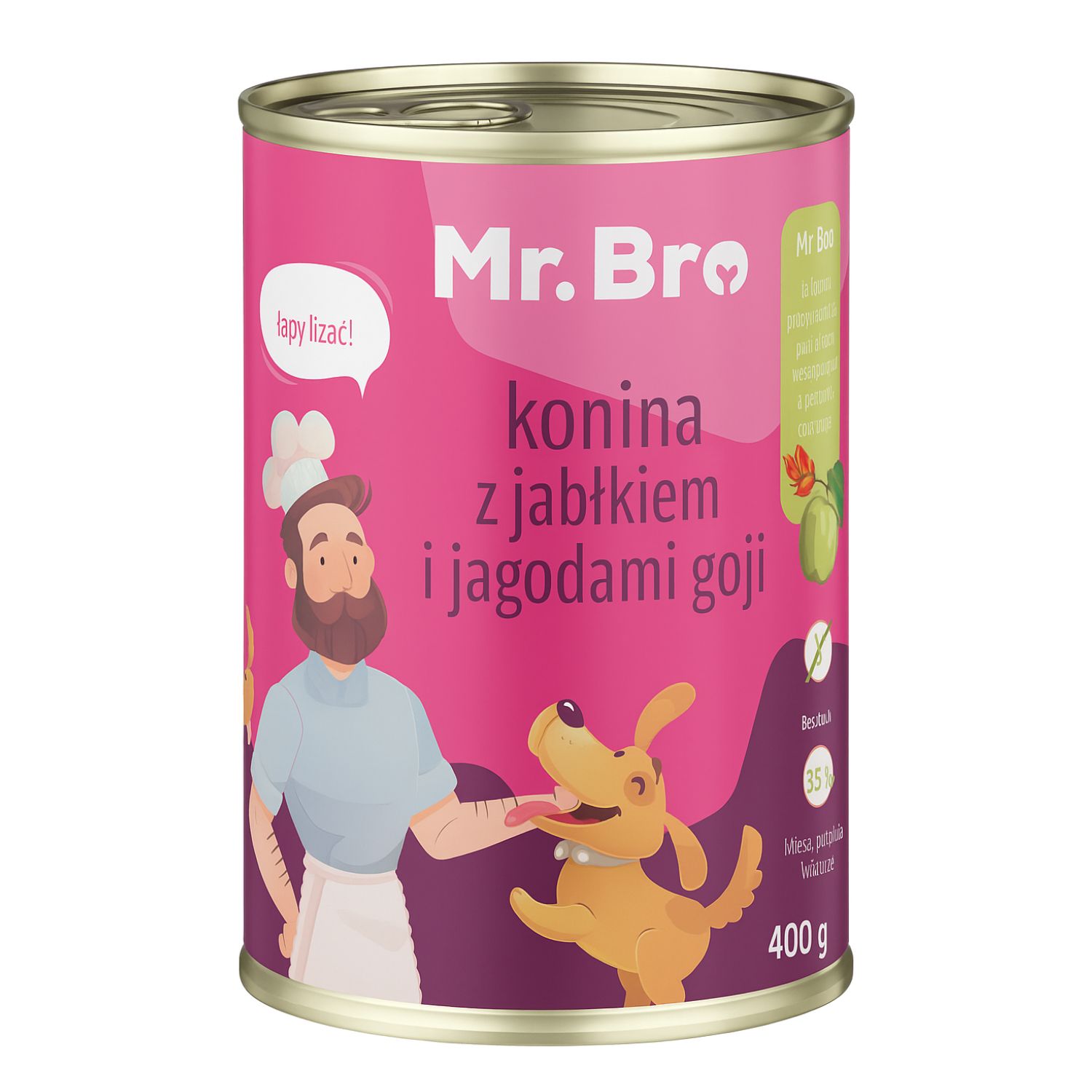 Mr. Bro Konina z Jabłkiem i Jagodami Goji 400g mokra karma dla psów