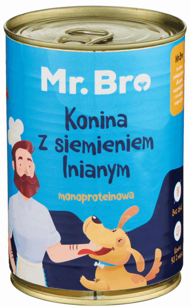 Mr. Bro Konina z Siemieniem Lnianym Monoproteinowa karma mokra dla psa 400g