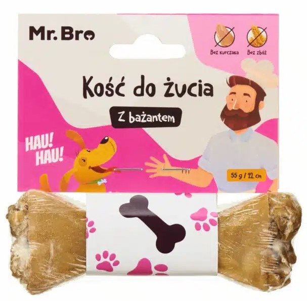 Mr. Bro Kość do żucia z Bażantem 12 cm Naturalny przysmak dla psów