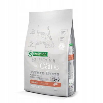 NA WAGĘ Nature Protect White Dogs Salmon Adult Small 1 kg - Pomarańczowy