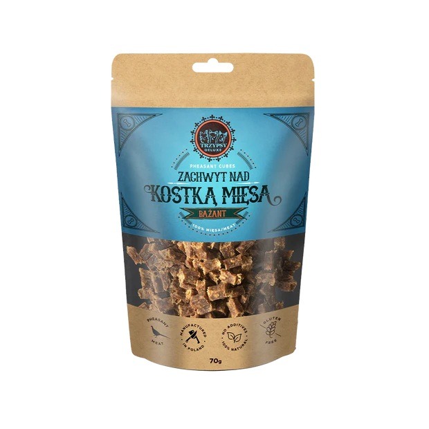 Naturalny Przysmak dla Psa ZACHWYT NAD KOSTKĄ MIĘSA 100% BAŻANT 70G