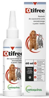 Otifree 60 ml Płyn do czyszczenia kanałów usznych psów i kotów