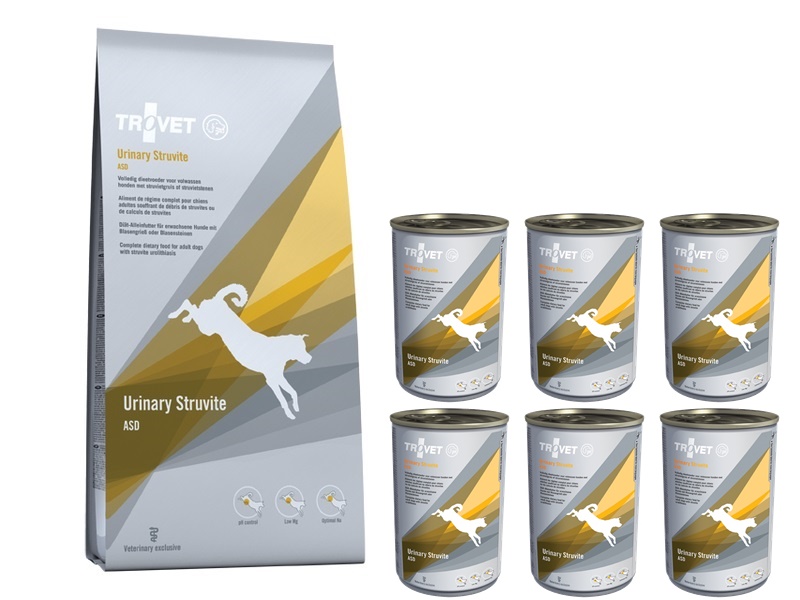 Trovet Dog ASD Urinary Struvite 3 kg + pu. 6 x 400g -ukł. moczowy psy