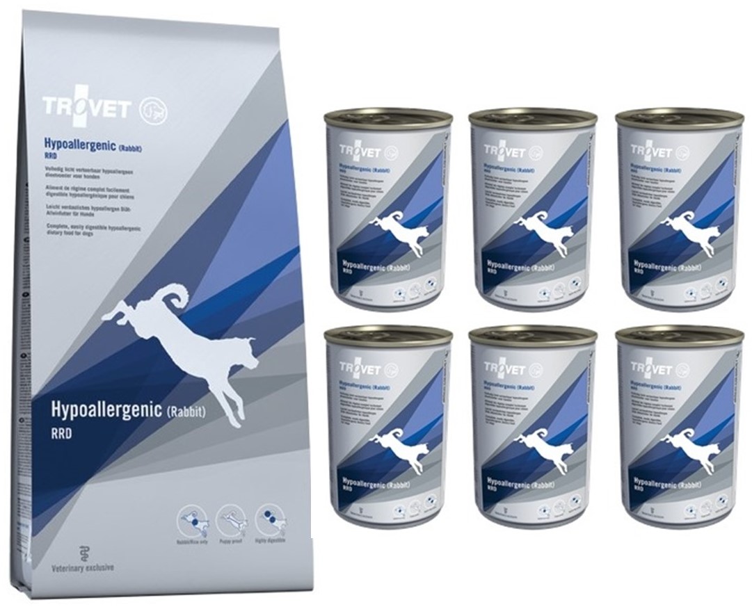 Trovet Dog RRD Hypoallergenic 12,5kg + 6 x 400g karma z królikiem dla psów