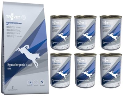 Trovet Dog RRD Hypoallergenic 3kg + 6 x 400 g - karma z królikiem dla psów