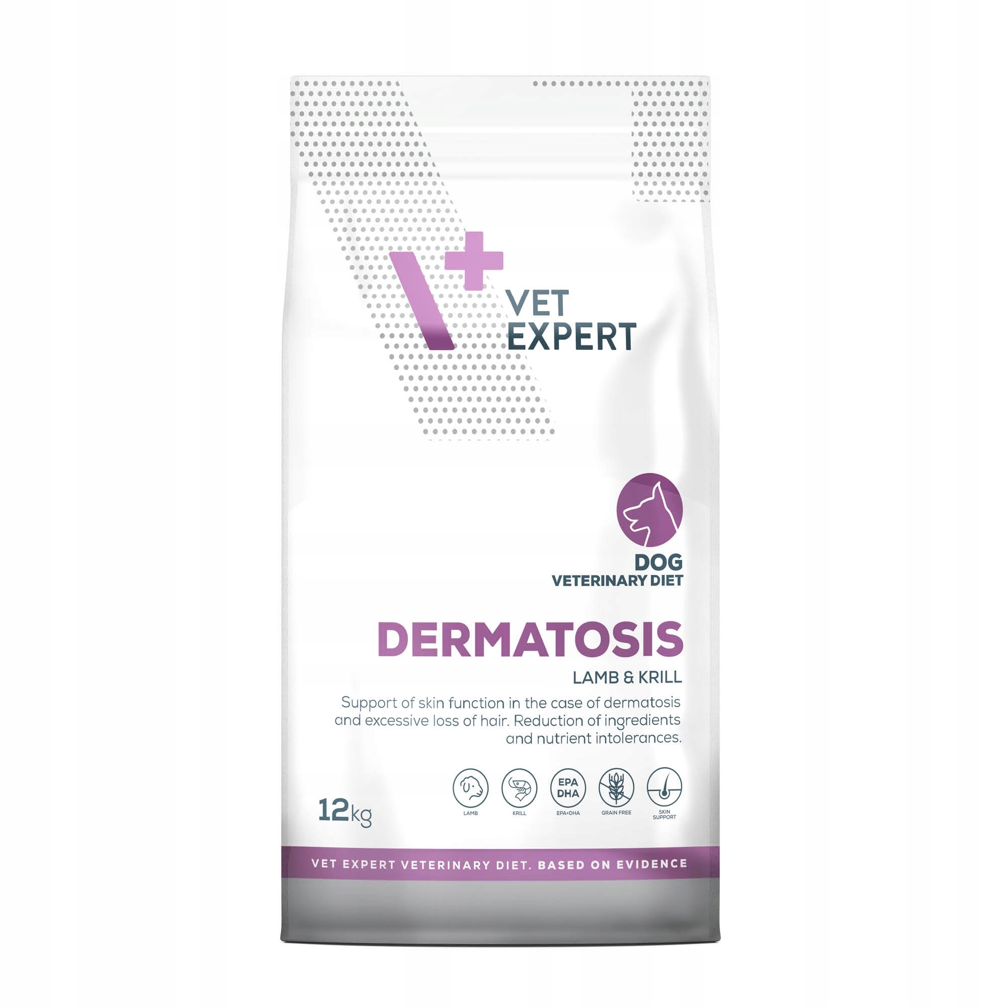VET EXPERT DERMATOSIS DOG LAMB&KRILL 12kg sucha karma weterynaryjna dla psa