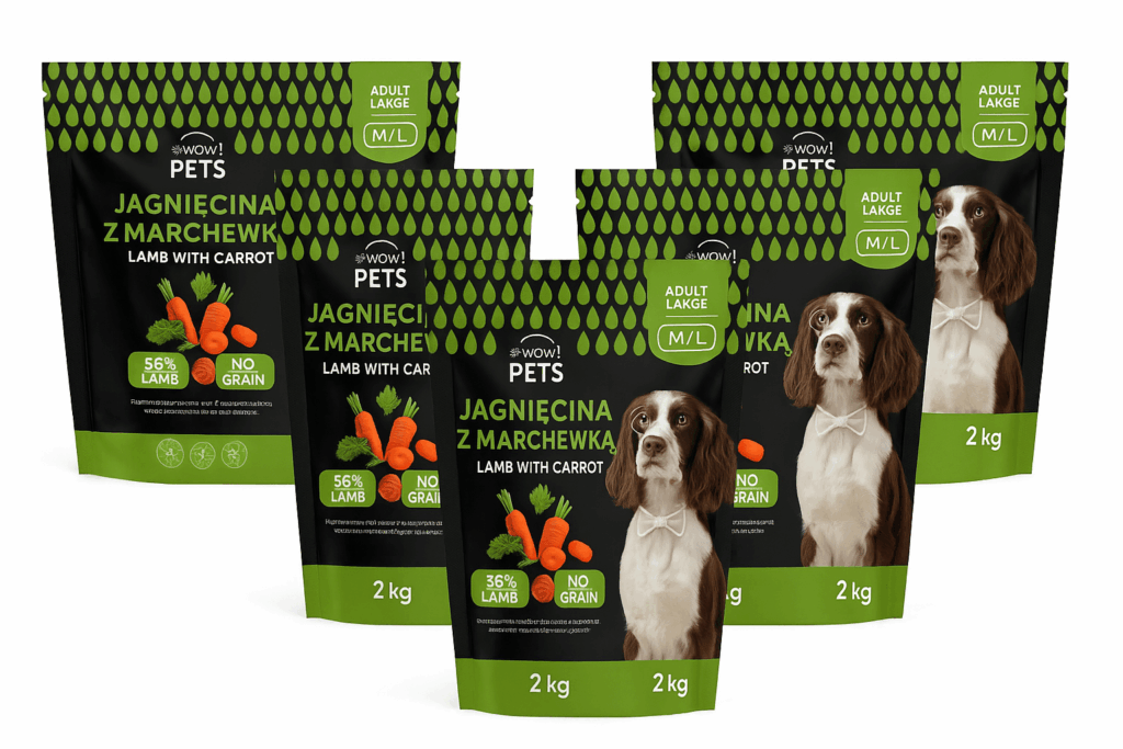 WOW!Pets Bez zbóż Monobiałkowa Jagnięcina 10 kg Karma Pies dorosły rasa M/L