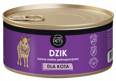 WOW!Pets Karma mokra Bez Zbóż dla KOTÓW DZIK Wątroba Wołowa 88% mięsa 300 g