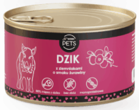 WOW!Pets Karma mokra PSY Monobiałkowa DZIK Ziemniak Żurawina 86% mięsa 410g